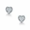 Thumbnail Image 0 of 0.05 CT. T.W. Diamond Heart Stud Earrings in Sterling Silver