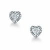 Thumbnail Image 1 of 0.05 CT. T.W. Diamond Heart Stud Earrings in Sterling Silver