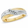 Thumbnail Image 0 of Men's Diamond Accent Five Stone Wedding Band in 10K Two-Tone Gold