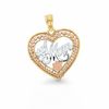 Thumbnail Image 0 of 10K Tri-Tone Gold #1 Mom Heart Charm