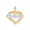 Thumbnail Image 0 of 10K Tri-Tone Gold Grandma in Rose Heart Charm