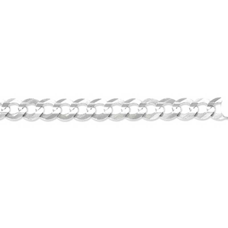 Main Image 1 of Men's 120 Gauge Curb Chain Necklace in 10K White Gold - 22"