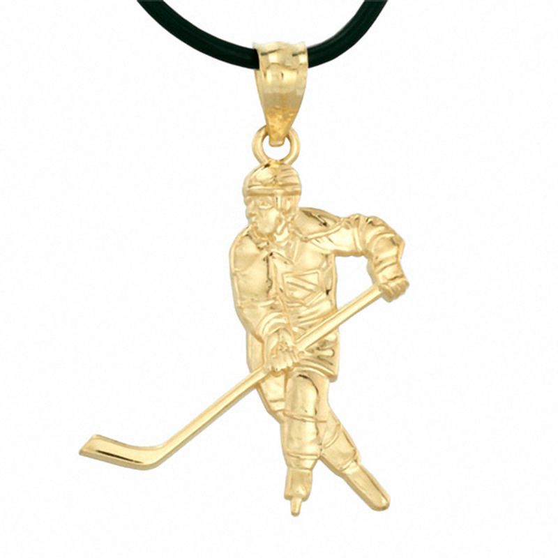 Main Image 1 of 10K Gold Hockey Player Charm