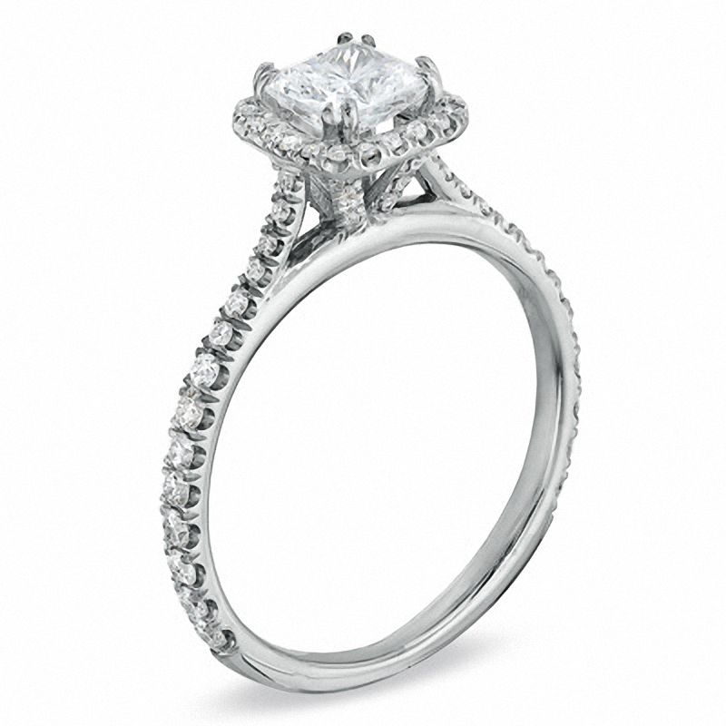 0.70 CT. T.W. Princess-Cut Diamond Framed Engagement Ring in 14K White Gold