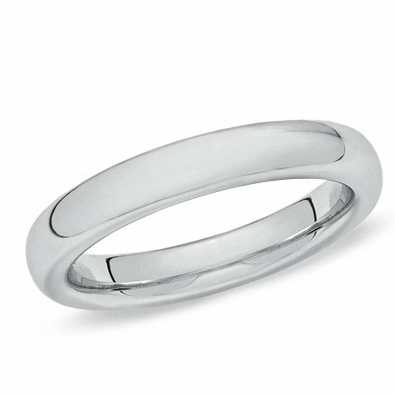 Ladies 3.0mm Plain Wedding Band in 10K White Gold Size 6