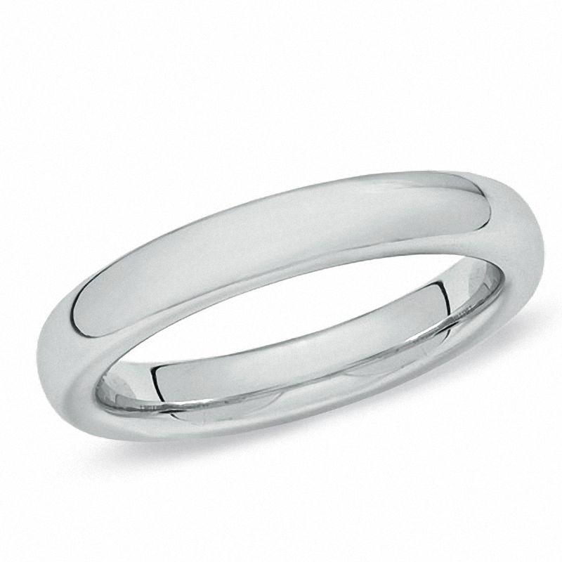 Ladies' 3.0mm Plain Wedding Band in 10K White Gold - Size 6