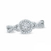 Thumbnail Image 1 of 0.38 CT. T.W. Certified Canadian Diamond Framed Twisted Shank Ring in 14K White Gold (I/I1)