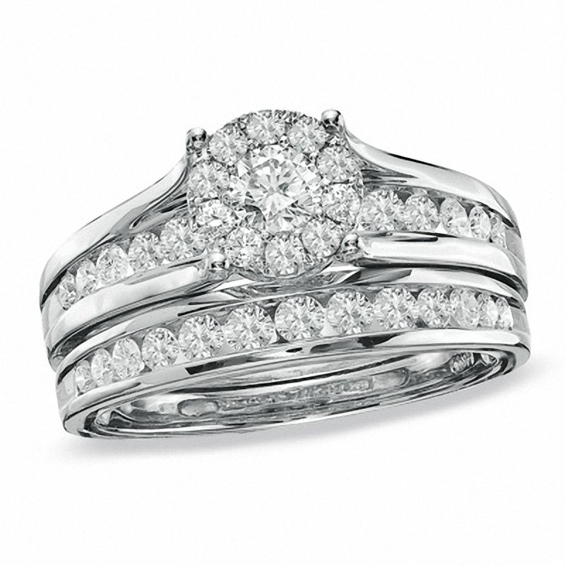 1.00 CT. T.W. Diamond Composite Bridal Set in 14K White Gold|Peoples Jewellers