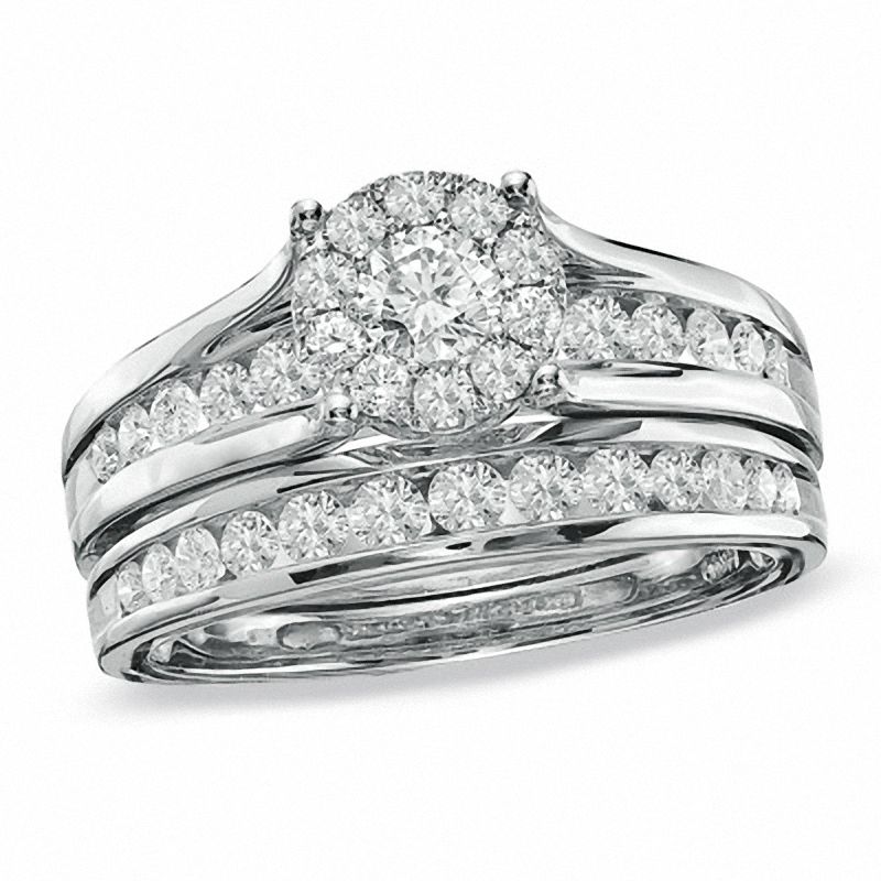 1.00 CT. T.W. Diamond Composite Bridal Set in 14K White Gold