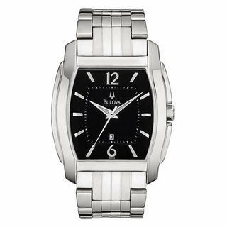 Men's Bulova Watch with Black Tonneau Dial (Model: 96B112)