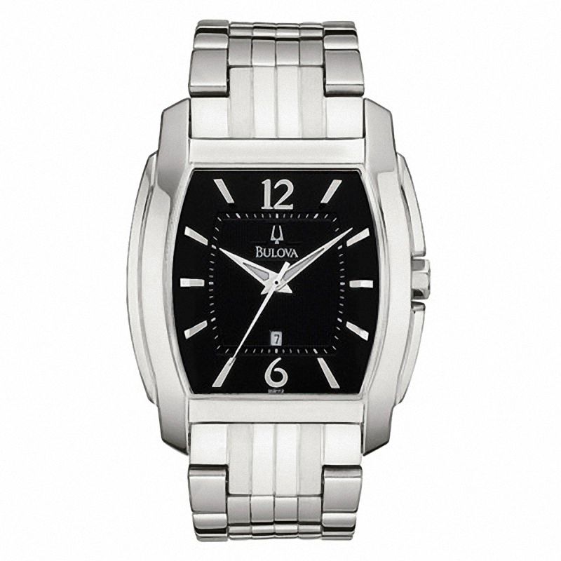 Men's Bulova Watch with Black Tonneau Dial (Model: 96B112)|Peoples Jewellers