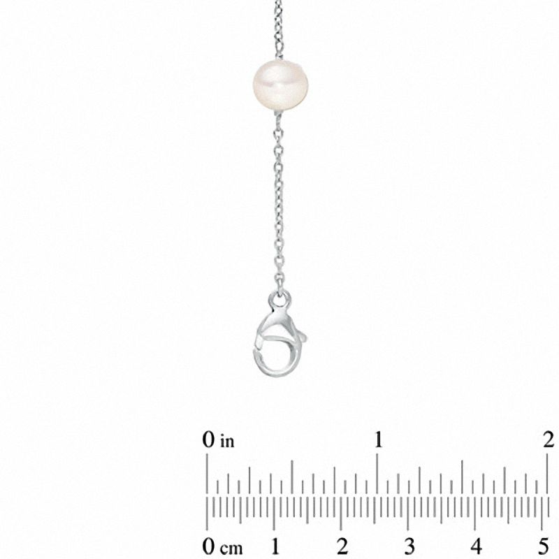 Main Image 3 of Honora 7.5-8.0mm Freshwater Cultured Pearl Illusion Necklace and Earrings Set in Sterling Silver