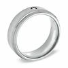 Thumbnail Image 1 of Men's Diamond Accent Solitaire Wedding Band in Stainless Steel - Size 10