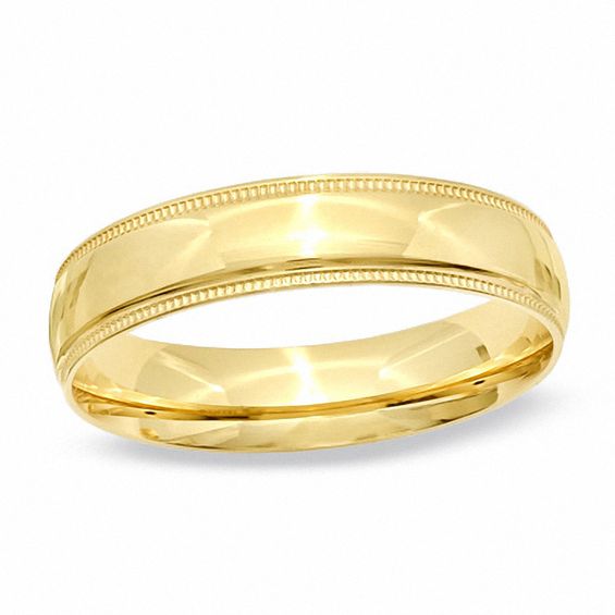 Men S 5 0mm Comfort Fit 14k Gold Milgrain Wedding Band View All