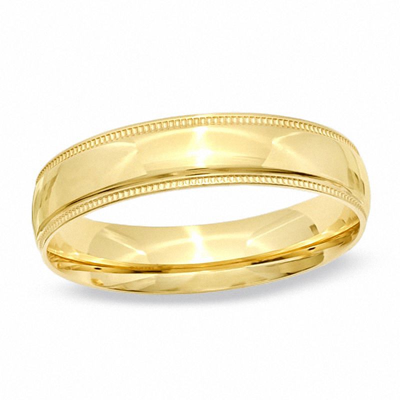 Men S 5 0mm Comfort Fit 14k Gold Milgrain Wedding Band View All