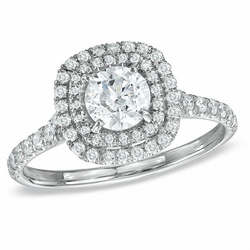 0.95 CT. T.W. Diamond Engagement Ring in 14K White Gold