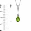 Thumbnail Image 1 of Pear-Shaped Peridot and Diamond Accent Pendant and Earrings Set in Sterling Silver