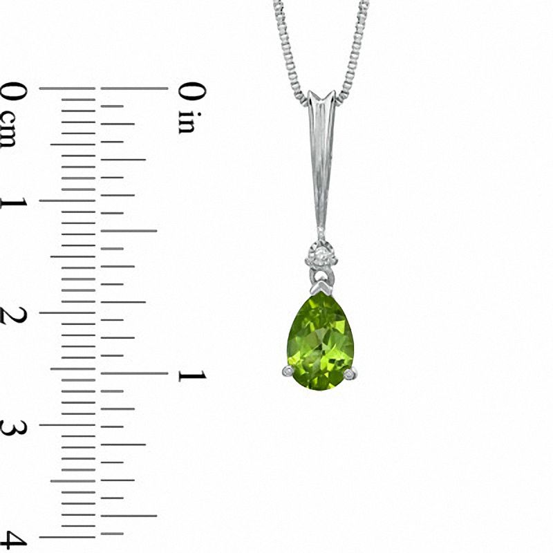 Pear-Shaped Peridot and Diamond Accent Pendant and Earrings Set in Sterling Silver