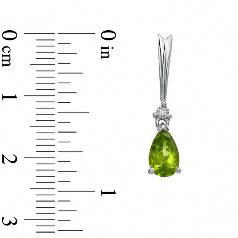 Pear-Shaped Peridot and Diamond Accent Pendant and Earrings Set in Sterling Silver