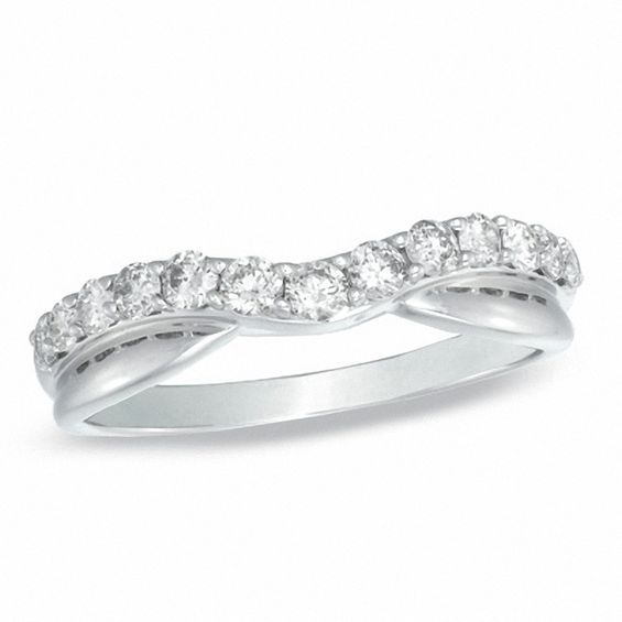Diamond twist contour wedding on sale band