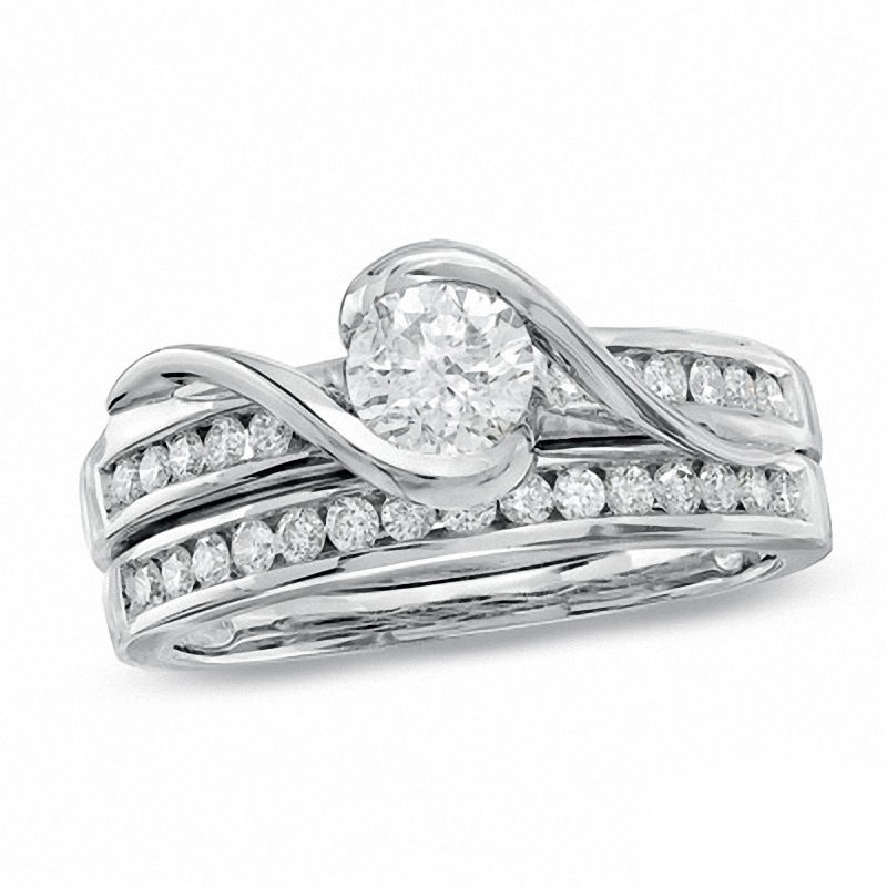 1.00 CT. T.W. Canadian Certified Diamond Bridal Set in 14K White Gold