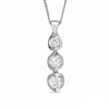 Thumbnail Image 1 of 0.50 CT. T.W. Certified Canadian Diamond Three Stone Pendant in 14K White Gold - 17"