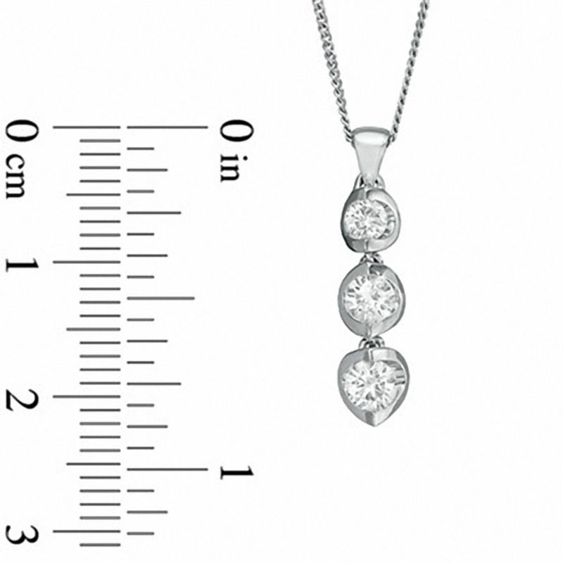 0.50 CT. T.W. Certified Canadian Diamond Three Stone Pendant in 14K White Gold - 17"