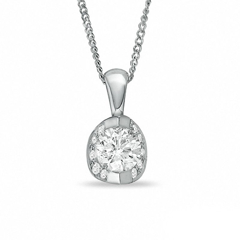 0.50 CT. T.W. Certified Canadian Diamond Pendant in 14K White Gold - 17"