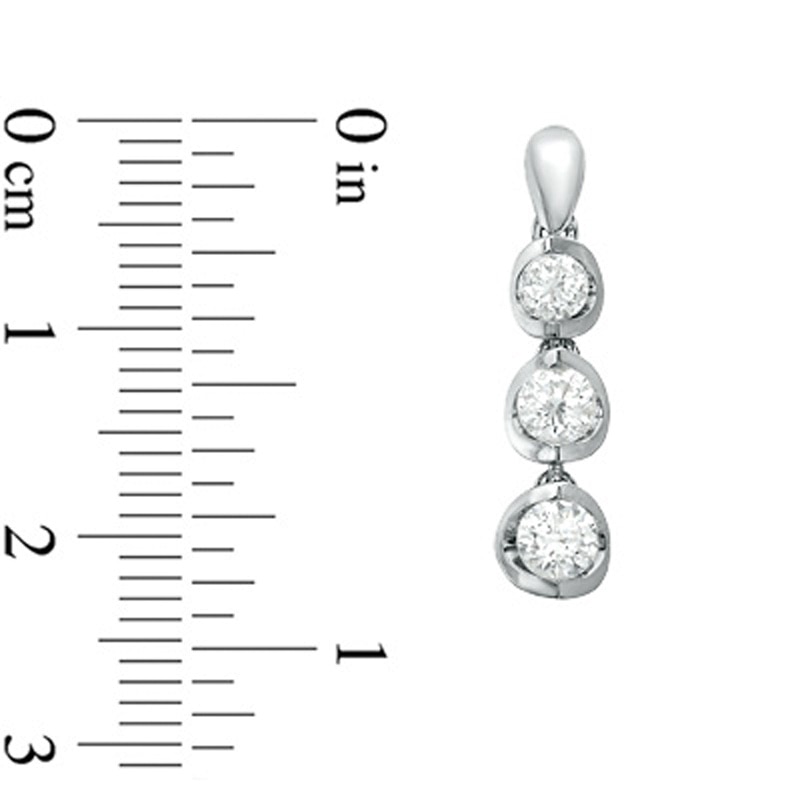 1.00 CT. T.W. Canadian Certified Diamond Dangle Earrings in 14K White Gold