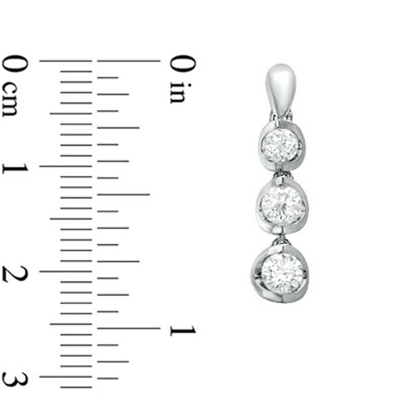 Main Image 2 of 1.00 CT. T.W. Canadian Certified Diamond Dangle Earrings in 14K White Gold