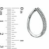 Thumbnail Image 1 of 0.33 CT. T.W. Diamond Pavé Eclipse Hoop Earrings in 10K White Gold