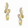 Thumbnail Image 1 of 0.20 CT. T.W. Diamond Twisted Drop Earrings in 10K Gold