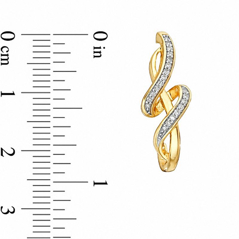 Main Image 2 of 0.20 CT. T.W. Diamond Twisted Drop Earrings in 10K Gold