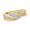 0.50 CT. T.W. Diamond Three Stone Swirl Bridal Set in 14K Gold