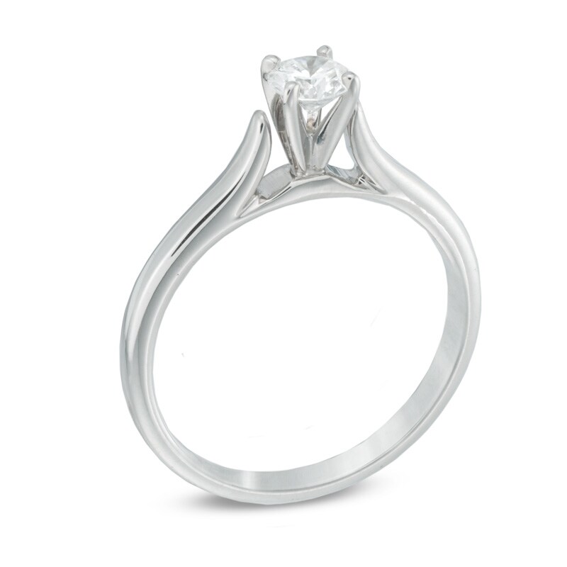 Main Image 2 of 0.30 CT. Certified Colourless Diamond Solitaire Engagement Ring in 14K White Gold (F/I1)