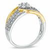 0.33 CT. T.W. Diamond Flower Swirl Ring in 10K Two-Tone Gold