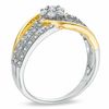 Thumbnail Image 2 of 0.33 CT. T.W. Diamond Flower Swirl Ring in 10K Two-Tone Gold