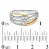 Thumbnail Image 3 of 0.33 CT. T.W. Diamond Flower Swirl Ring in 10K Two-Tone Gold