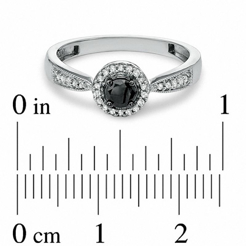 0.25 CT. T.W. Enhanced Black and White Diamond Ring in 10K White Gold
