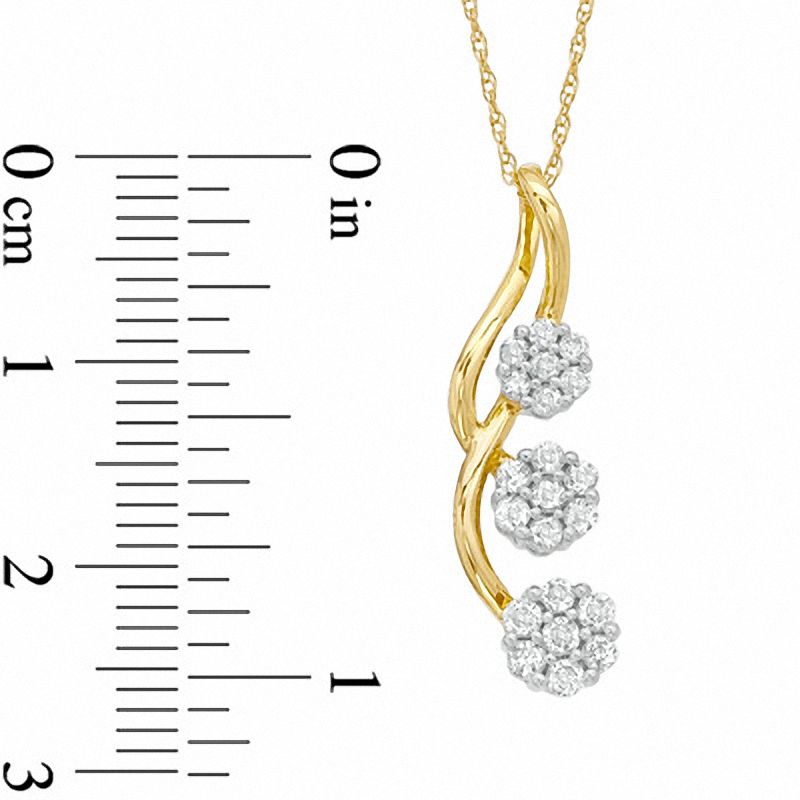 Main Image 2 of 0.33 CT. T.W. Diamond Cherry Blossom Pendant in 10K Gold