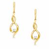 Thumbnail Image 0 of 0.06 CT. T.W. Diamond Solitaire Twisted Drop Earrings in 10K Gold