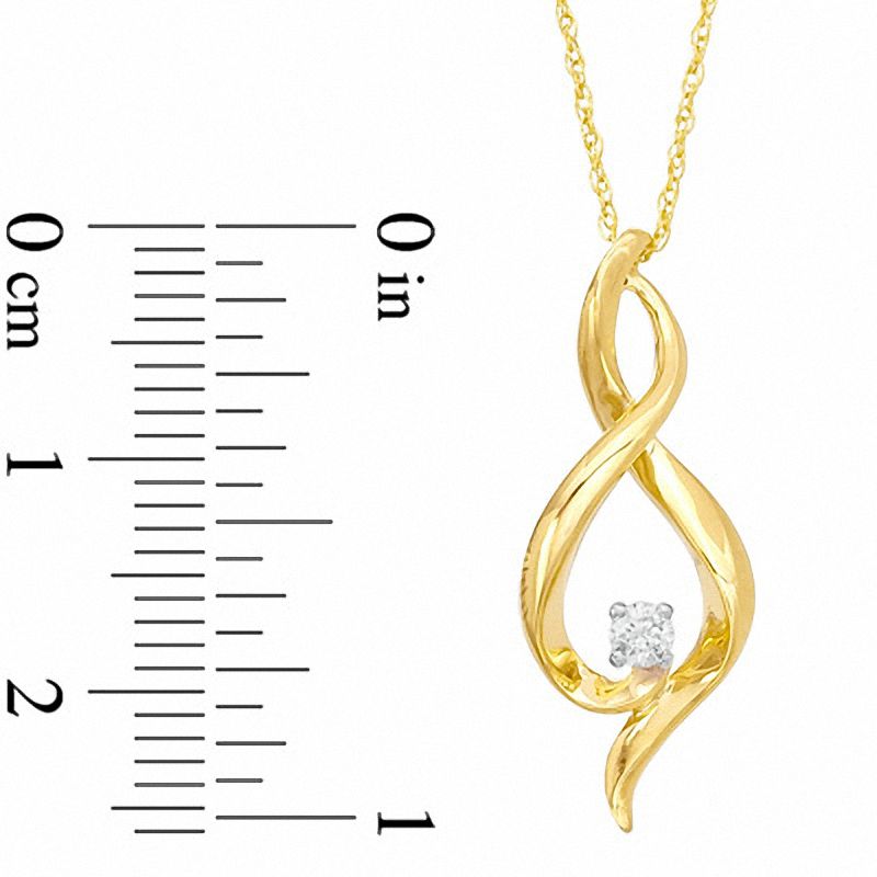 0.07 CT. Diamond Swirl Pendant in 10K Gold