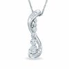 Thumbnail Image 1 of 0.25 CT. T.W. Journey Diamond Flourish Pendant in 10K White Gold