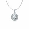 Thumbnail Image 0 of 0.11 CT. T.W. Diamond Round Frame Pendant in Sterling Silver