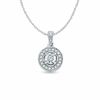 Thumbnail Image 1 of 0.11 CT. T.W. Diamond Round Frame Pendant in Sterling Silver