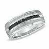 Thumbnail Image 1 of Men's 0.50 CT. T.W. Black Diamond Wedding Band in Sterling Silver