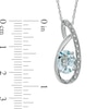 Oval Aquamarine and Diamond Accent Pendant in Sterling Silver