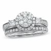 Thumbnail Image 0 of 1 CT. T.W. Framed Diamond Bridal Set in 10K White Gold