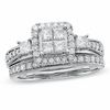 1.00 CT. T.W. Quad Princess-Cut Diamond Bridal Set in 10K White Gold