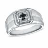 Men's 0.20 CT. Black Diamond Solitaire Band in Sterling Silver